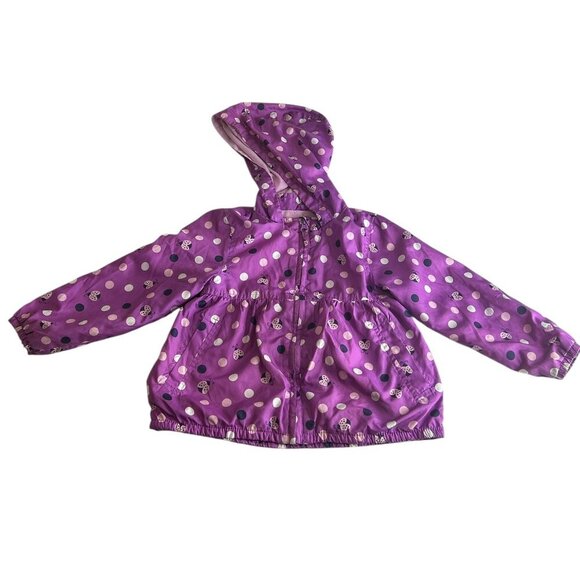 Vintage Purple Girls Raincoat Sz 3 Ladybug Polkadot Playful Hooded Toddler Bugs - Picture 1 of 4